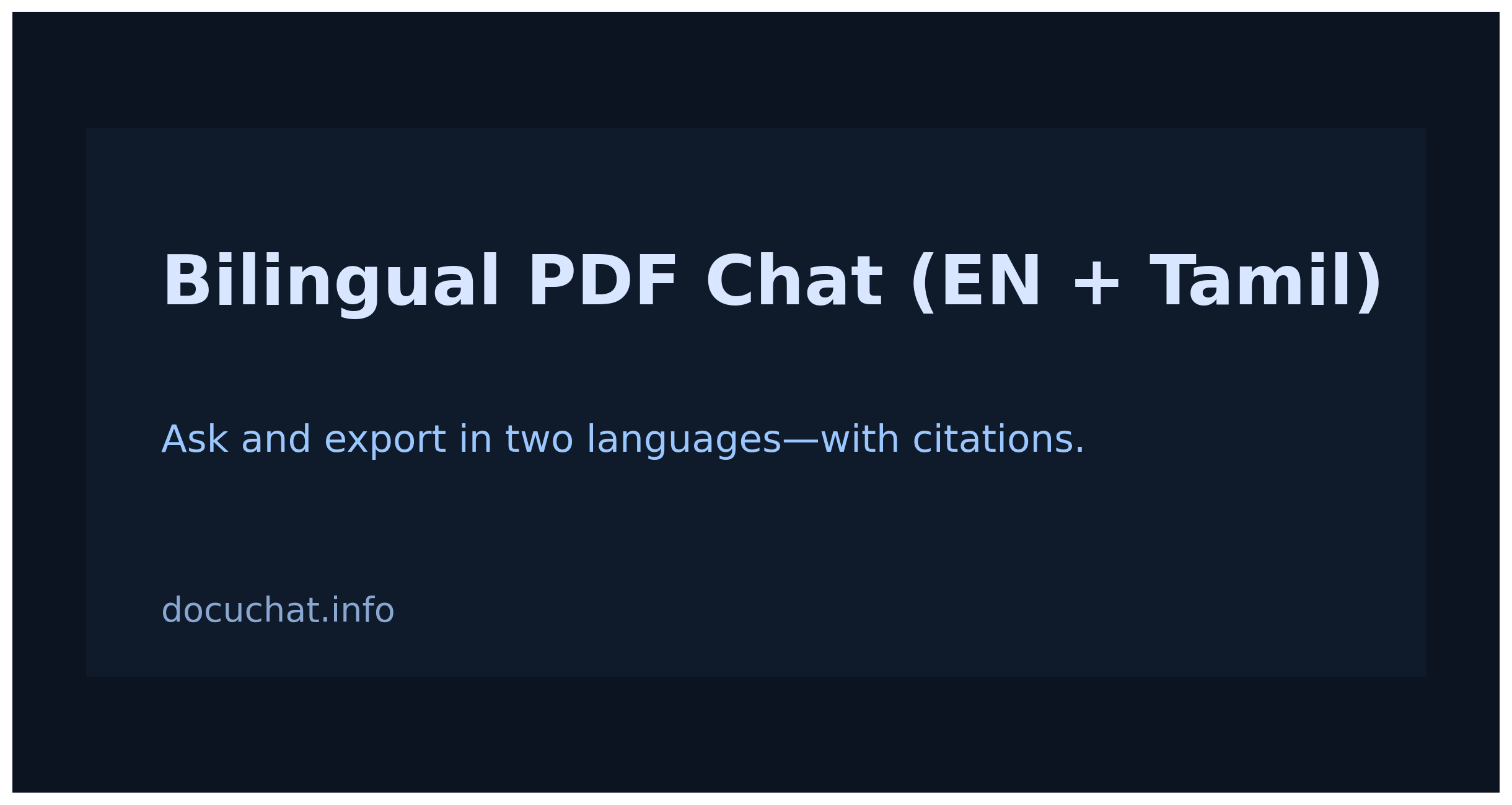 Bilingual PDF Chat: English + Tamil with Citations