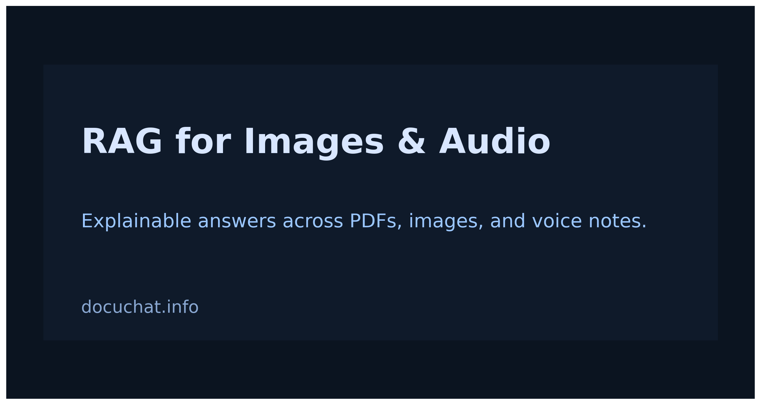 RAG for Images & Audio: Explainable Answers